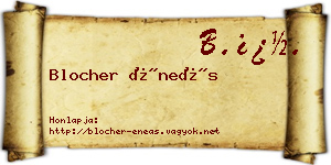 Blocher Éneás névjegykártya